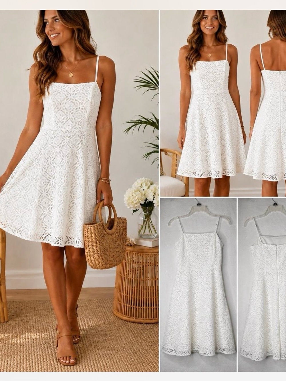 Lilly Pulitzer White Lace Spaghetti-Strap Mini Dress